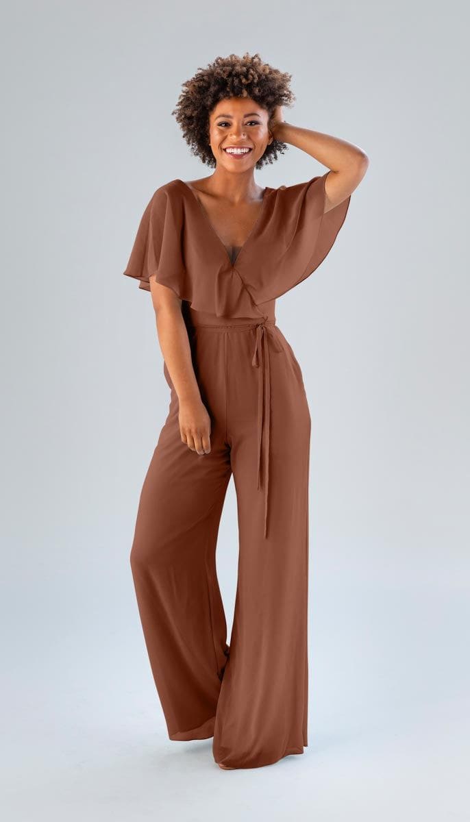 Angelina Chiffon Bridesmaid Jumpsuit | Kennedy Blue