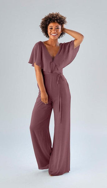 Angelina Chiffon Bridesmaid Jumpsuit | Kennedy Blue