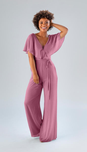 Angelina Chiffon Bridesmaid Jumpsuit | Kennedy Blue