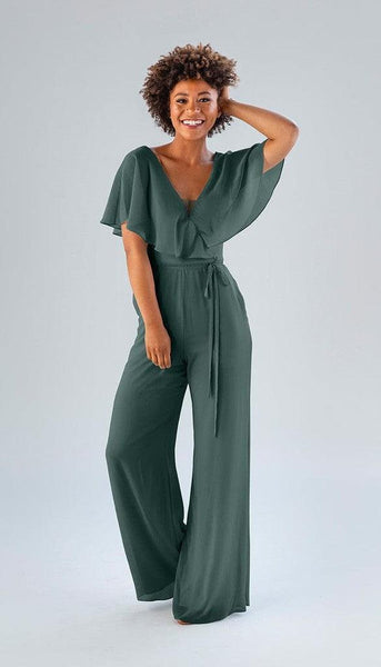 Angelina Chiffon Bridesmaid Jumpsuit | Kennedy Blue