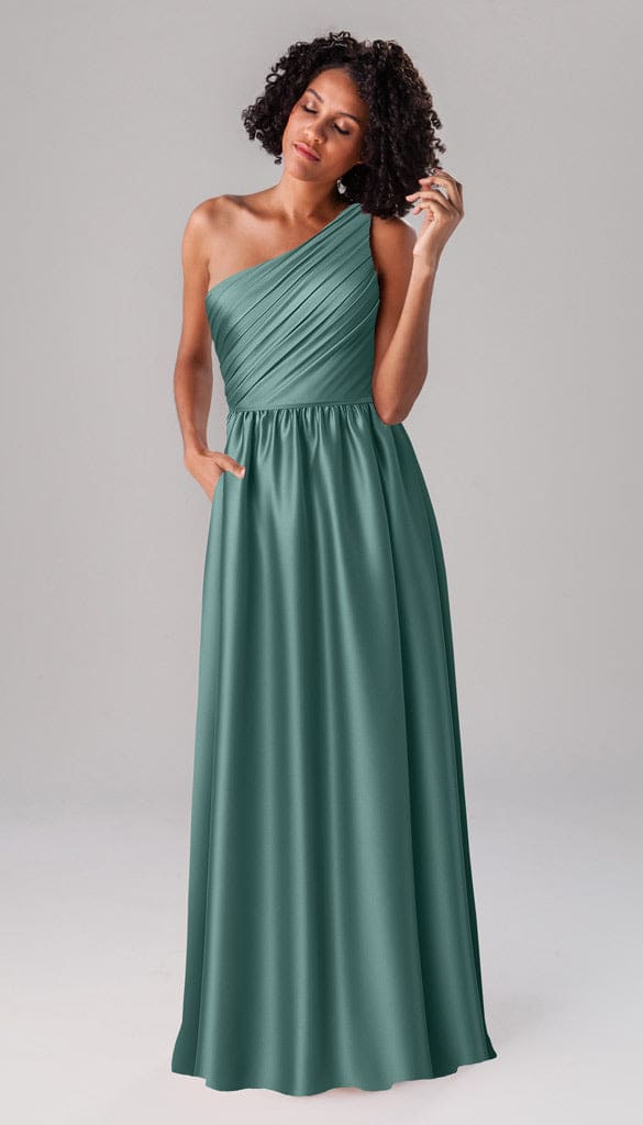 athena satin dress Athena : A sumptuous satin wedding dress with off-shoulder draped slee Aesling