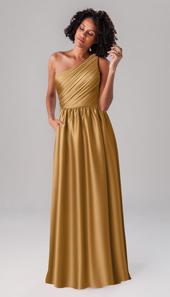 brown and gold bridesmaid dresses Athena One Shoulder Dress Length:38 1/2 made gown ensures comfort Unicorn Rainbow Dress Azazie Bondi Plum Bridesmaid