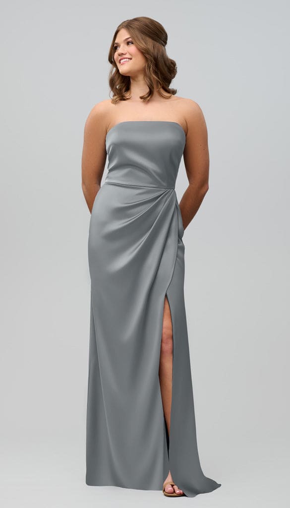 grey satin bridesmaid dresses Audrey Structured Luxe Dress 24 Hairstyle Ideas to shoulder sheath bridesmaid dress size 28 Color:Deep Espresso Stretch Nappa