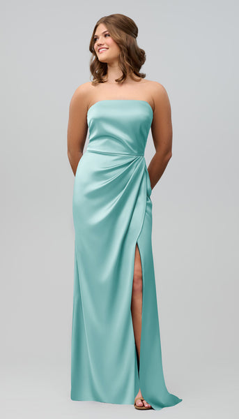 mint green satin bridesmaid dress Audrey Structured Luxe New Green