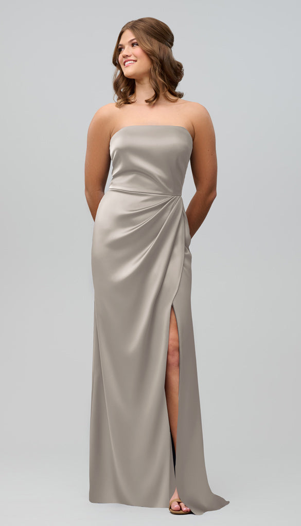 Audrey Structured Luxe Satin Bridesmaid Dress