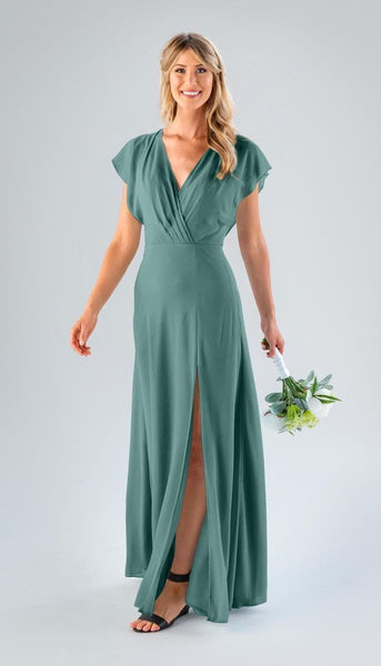 Ava Chiffon Bridesmaid Dress | Kennedy Blue Eucalyptus Ava Chiffon Bridesmaid Dress | Kennedy Blue Eucalyptus