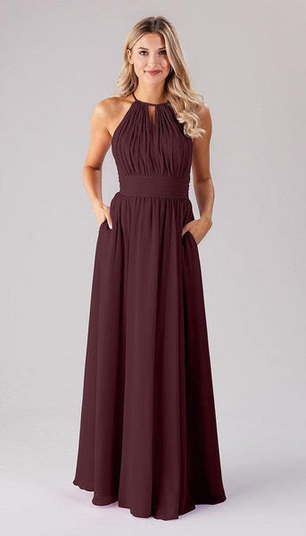 abel the label halter dress Anabelle Halter Neck Midi Dress - Green Pink main image 0