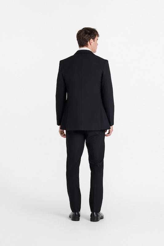 Black|Trim Fit 3 Piece Suit Back