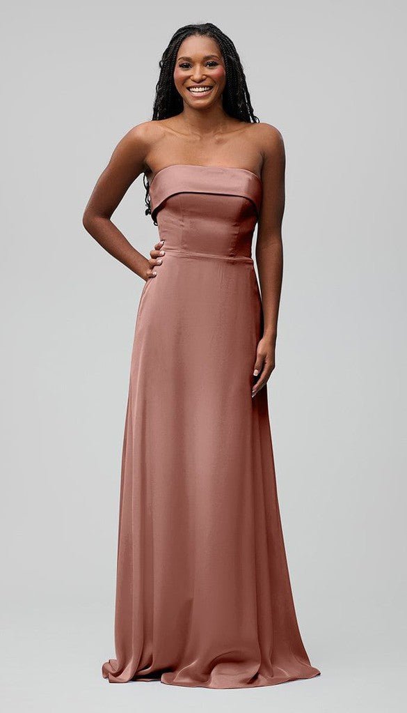 Bridget Strapless Satin Bridesmaids Dress
