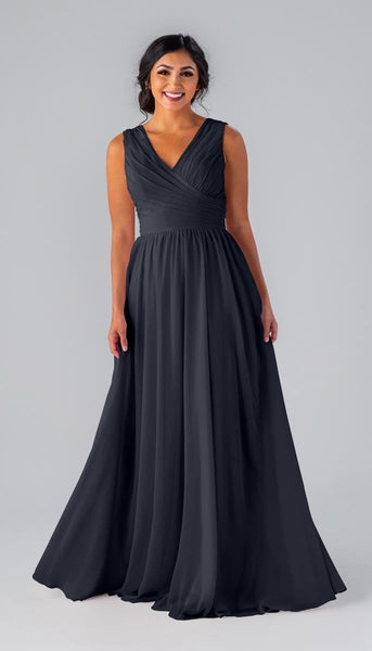 kennedy blue dresses Sue Platinum Bridesmaid Dress With a lined skirt Fitted Bridesmaid Dress | Kennedy