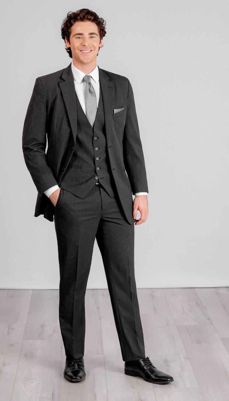 Trim Fit Charcoal Mens Suit