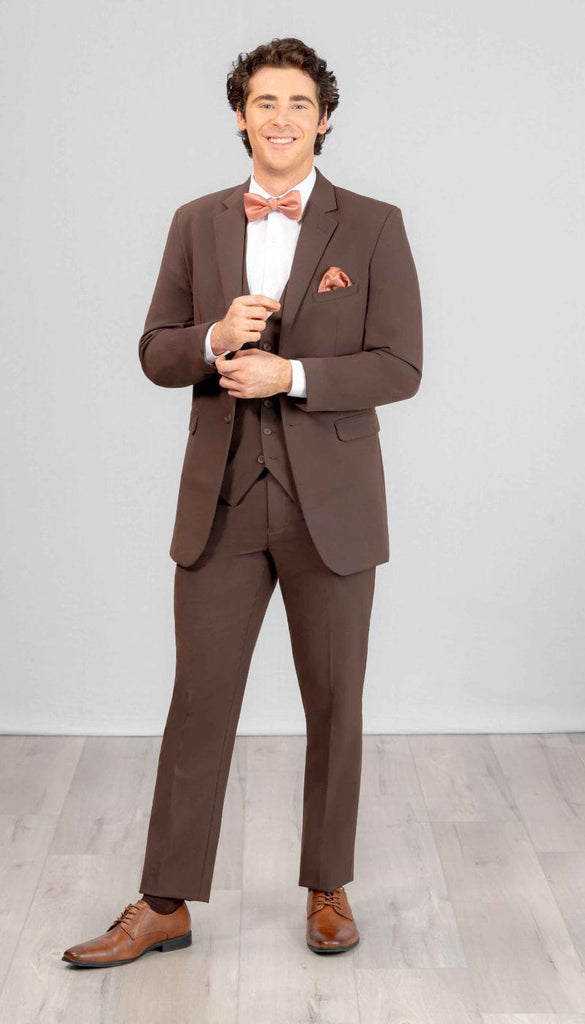 Trim Fit Chocolate Mens Suit | Kennedy Blue