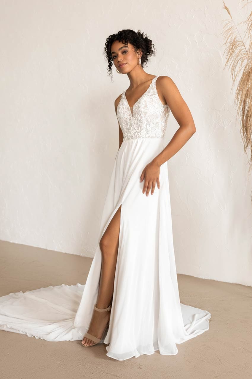 Long Sleeve Melissa Sweet Scalloped A Line Wedding Dress Azazie Dresses  Azazie Lace Wedding Dress Size
