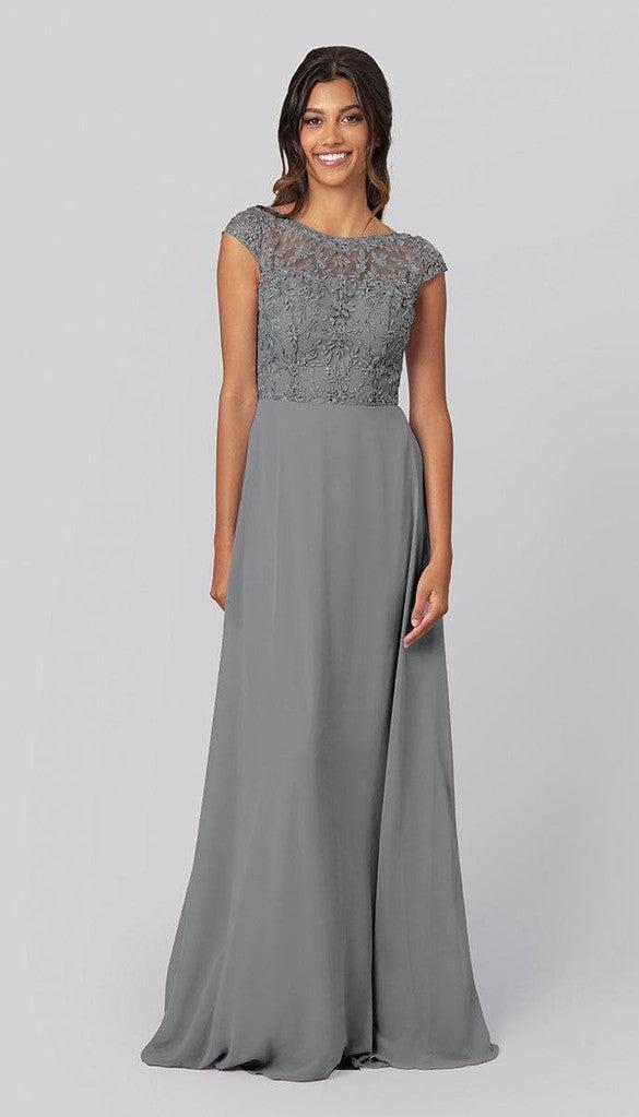 grey modest bridesmaid dresses Silver Grey Modest Lace Bridesmaid Dresses Long Sleeves