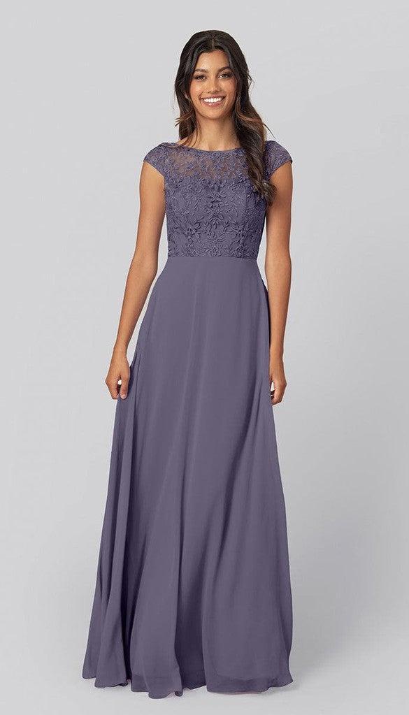 knee length dresses for ladies Lavender Mermaid Lace Long Bridesmaid Dresses, Wedding Party Dress, MBD223 main image 0