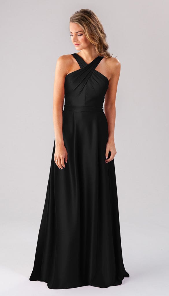 Elena Luxe Satin High Neck Bridesmaids Dress