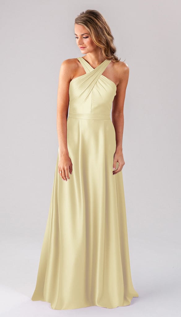 kennedy blue elena bridesmaid dress Elena Luxe Satin High Neck Bridesmaids Dress