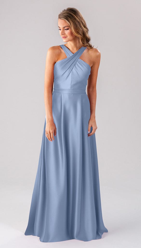Elena Luxe Satin High Neck Bridesmaids Dress