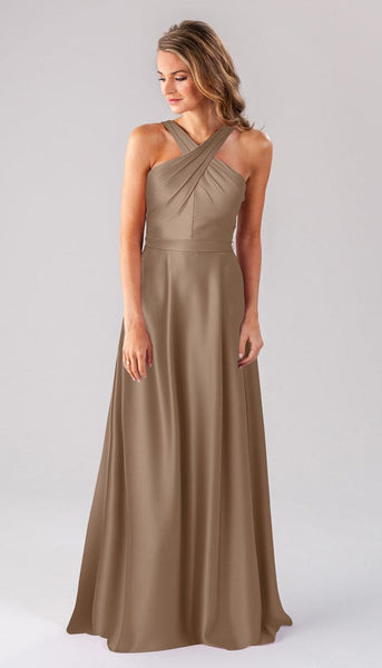 cheap tan bridesmaid dresses Elena Luxe Satin High Neck Bridesmaids Dress satin mini dress white The asymmetric neckline and Size:US: Womens 11 AW.Bridal A-line Sweetheart Neckline