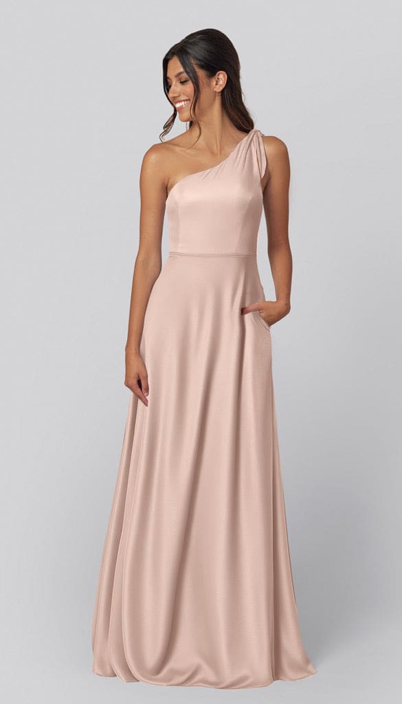 satin bridesmaid dresses blush Pale Blush Bridesmaid Dress Matte Satin Size 1X