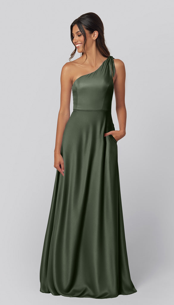 olive silk bridesmaid dress OLIVE SILK DRESS – VÁISA main image 0