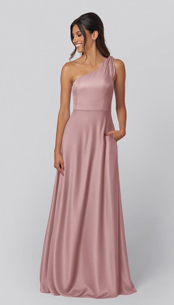 Eloise Luxe Satin One Shoulder Bridesmaid Dress | Kennedy Blue
