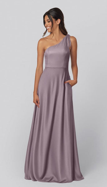 lilac satin bridesmaid dresses Eloise Luxe Satin One Shoulder Bridesmaid Dress