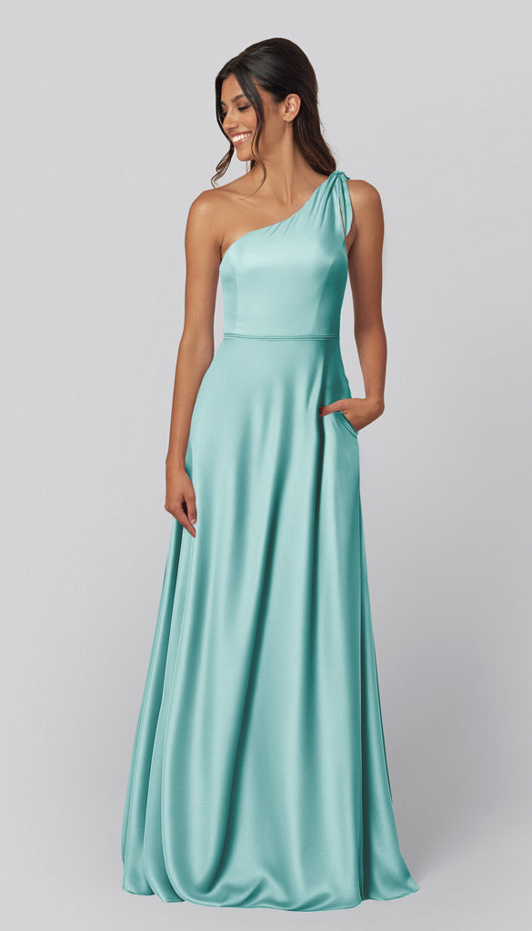 teal satin bridesmaid dresses Eloise Luxe One Shoulder Dress Strapless Dress Celebrity Black a showstopping bridesmaid dress room_bedroom Size:L-XL