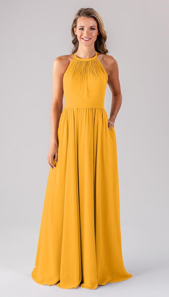 Erica Modest Chiffon Bridesmaid Dress | Kennedy Blue Marigold Erica Modest Chiffon Bridesmaid Dress | Kennedy Blue Marigold