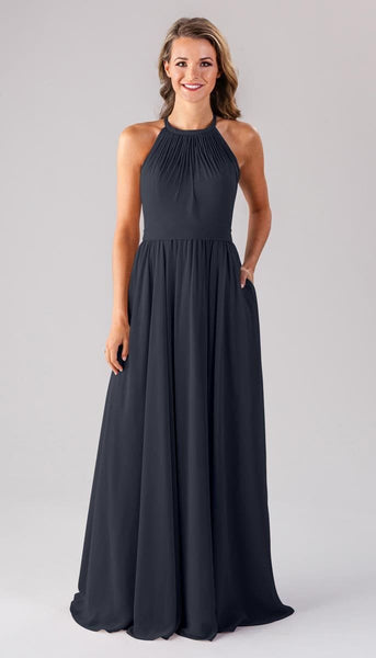 Erica Modest Chiffon Bridesmaid Dress | Kennedy Blue