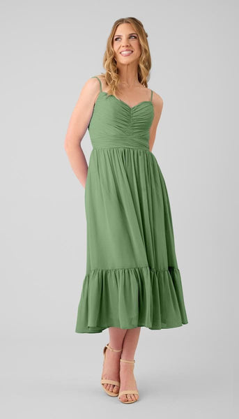 evie bridesmaid dress adjustable fit The dress features a