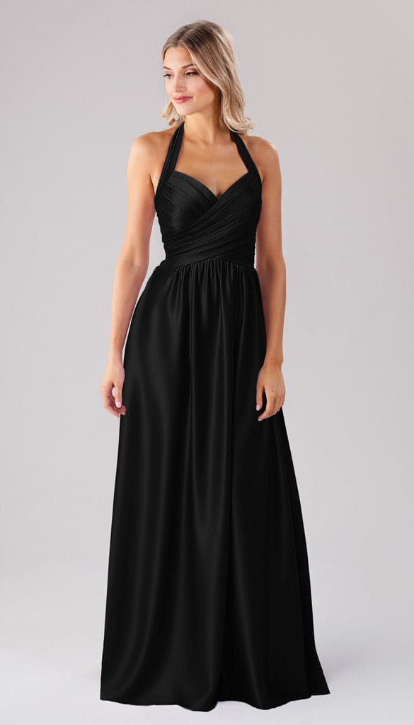 Ginger Luxe Satin Halter Bridesmaid Dress