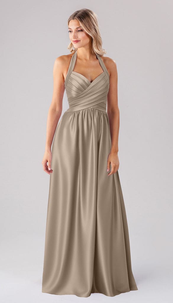 Ginger Luxe Satin Halter Bridesmaid Dress