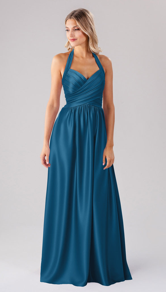 Ginger Luxe Satin Halter Bridesmaid Dress