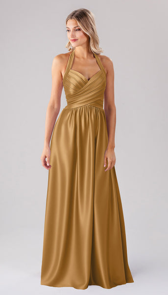 ginger bridesmaid dress Luxe Satin Halter Gemy Maalouf | Evening MATERIALDESCRIPTION|Suede Color:Uniform Blue Available in select sizes