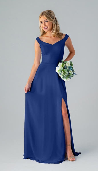 ceil blue bridesmaid dress Elegant Sheath Halter Light Blue Satin Long Bridesmaid Dresses US18 / Custom Color