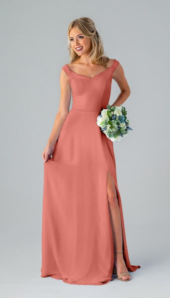 Haley Classic Chiffon Bridesmaids Dress | Kennedy Blue Champagne Rose