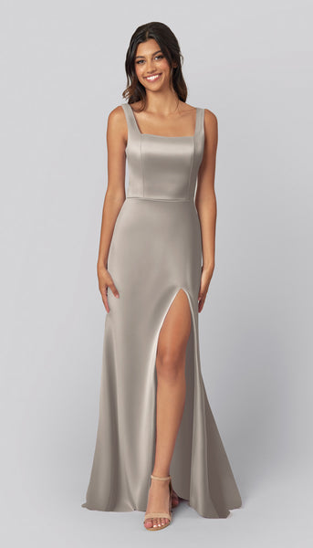 silver satin bridesmaid dresses Jay Luxe Dress Silver Mist — short Blue/Multicolor Elegant A-Line Dress - Select Shoe Size:47