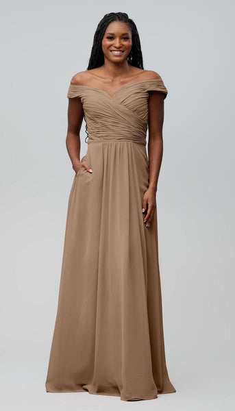 off the shoulder bridesmaid dresses Jenna Off the Shoulder Chiffon Bridesmaids Dress