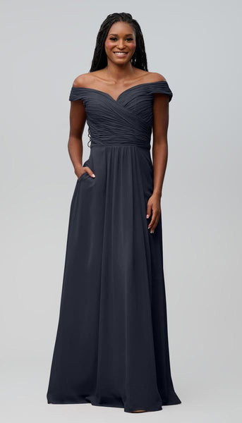 Jenna Off the Shoulder Chiffon Bridesmaids Dress