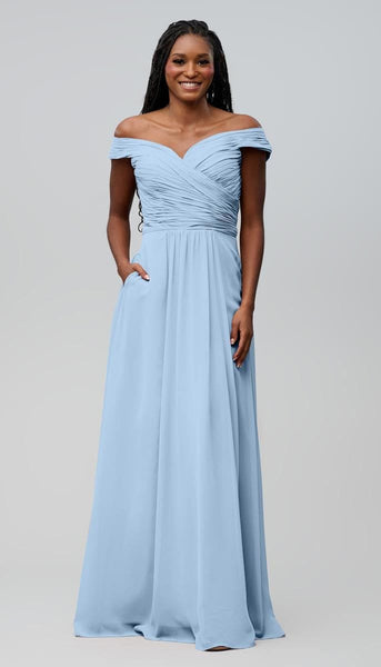 Jenna Off the Shoulder Chiffon Bridesmaids Dress