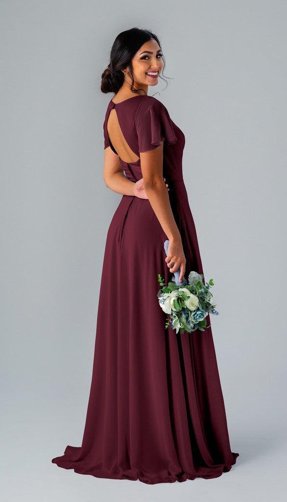 Katie DRESS IN VELVET one-piece ボルドー