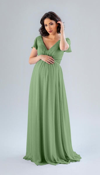 Kennedy Blue Jewel Bridesmaid Dress Sea Glass
