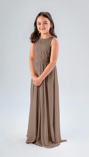 brown junior bridesmaid dresses Kennedy Blue Keaton Junior Bridesmaid Dress Dew Drop