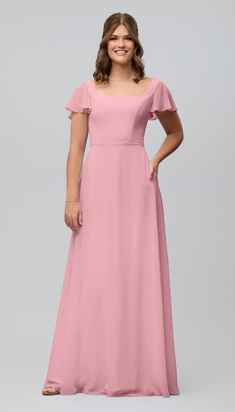 Kelly Modest Bridesmaids Dress | Kennedy Blue Blossom
