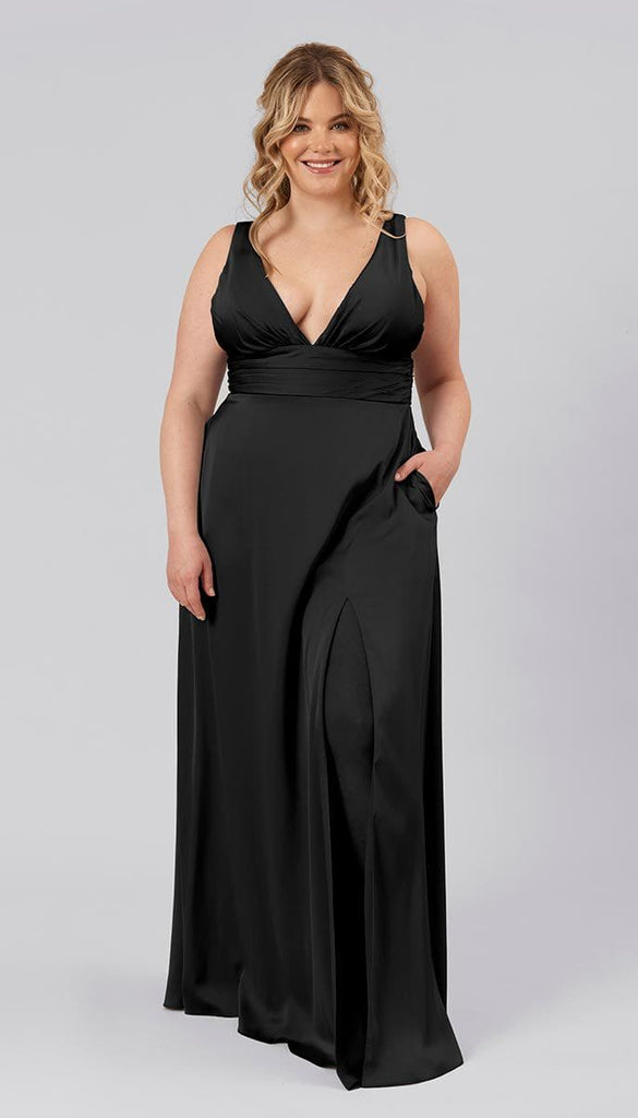 Dottie Satin Bridesmaids Dress | Kennedy Blue Navy Blue Dottie Satin Bridesmaids Dress | Kennedy Blue Navy Blue