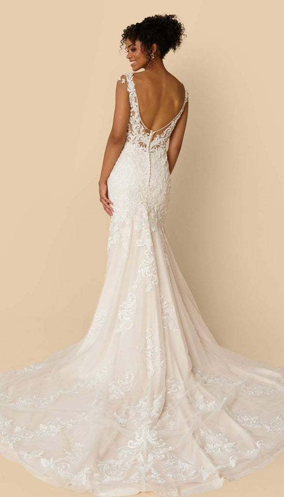 Lace Fit and Flare Wedding Dress | Kennedy Blue Bradyn Lace Fit and Flare Wedding Dress | Kennedy Blue Bradyn