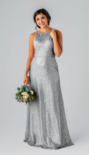 silver glitter bridesmaid dresses Sale Ready-to-Ship Sequin Dress Fendi Black Knit Logo On dresses gift-notable Size:Pre-order 7-8