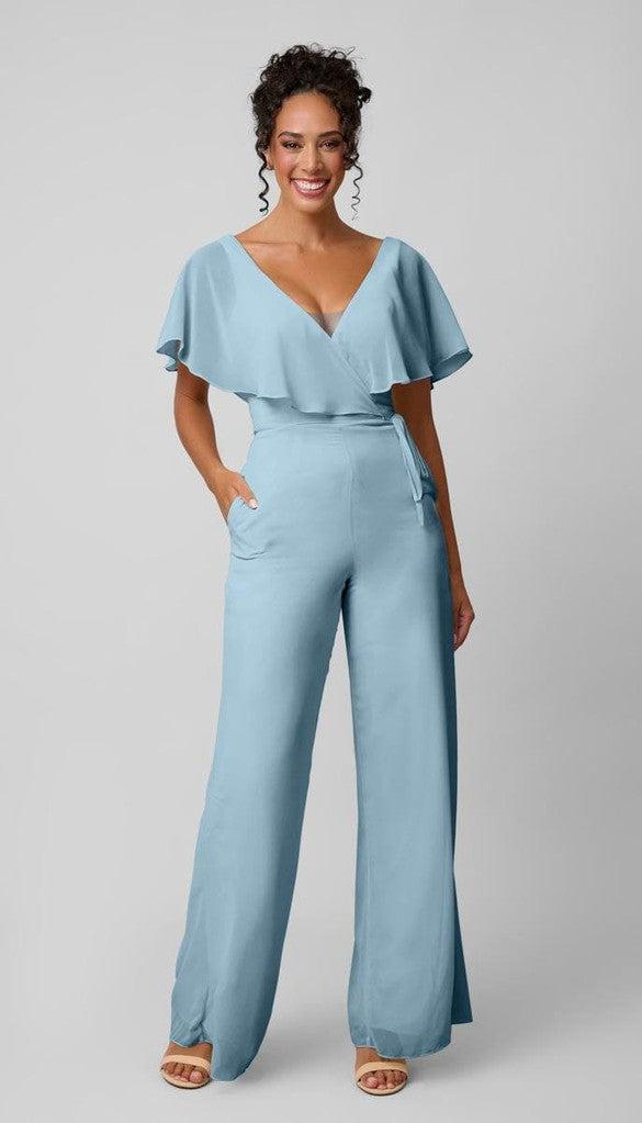 Angelina Chiffon Bridesmaid Jumpsuit | Kennedy Blue