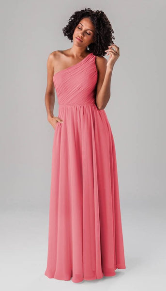 open lace back dress Athena One Shoulder Bridesmaid Dress